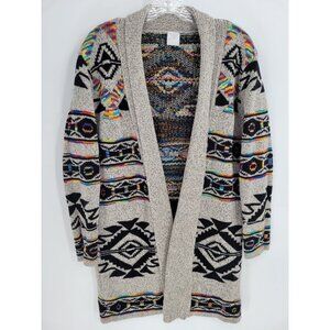 Northern Angel Anthropology Aztec Southwestern Boho  Cardigan Sweater Sz L